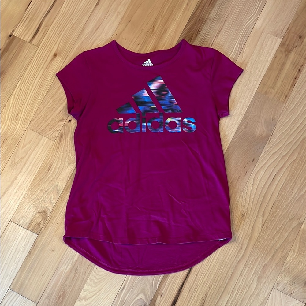 Adidas Pink Short Sleeve Tee with Iconic Logo
